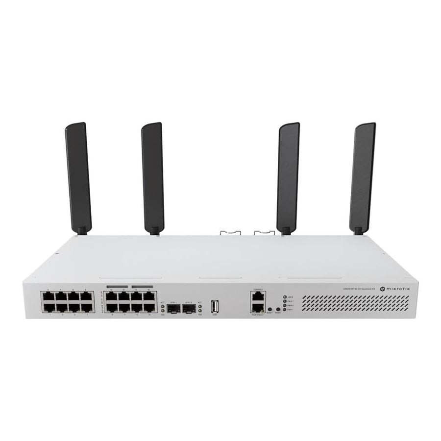 MikroTik Cloud Router 16-port with 8 PoE 150W 2SFP+ Wi-Fi 6 Switch CRS418-8P-8G-2S+5axQ2axQ-RM