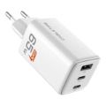 Cabletime GA65W 3-in-1 65W GaN USB-C Wall Charger White CT-GAN65-PW
