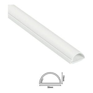 D-Line 30x15mm Half Moon Trunking Kit 1m White D3015W-1MKIT