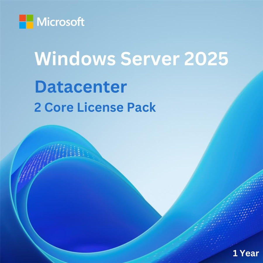 Windows Server 2025 Datacenter – 2 Core License Pack – 1 Year