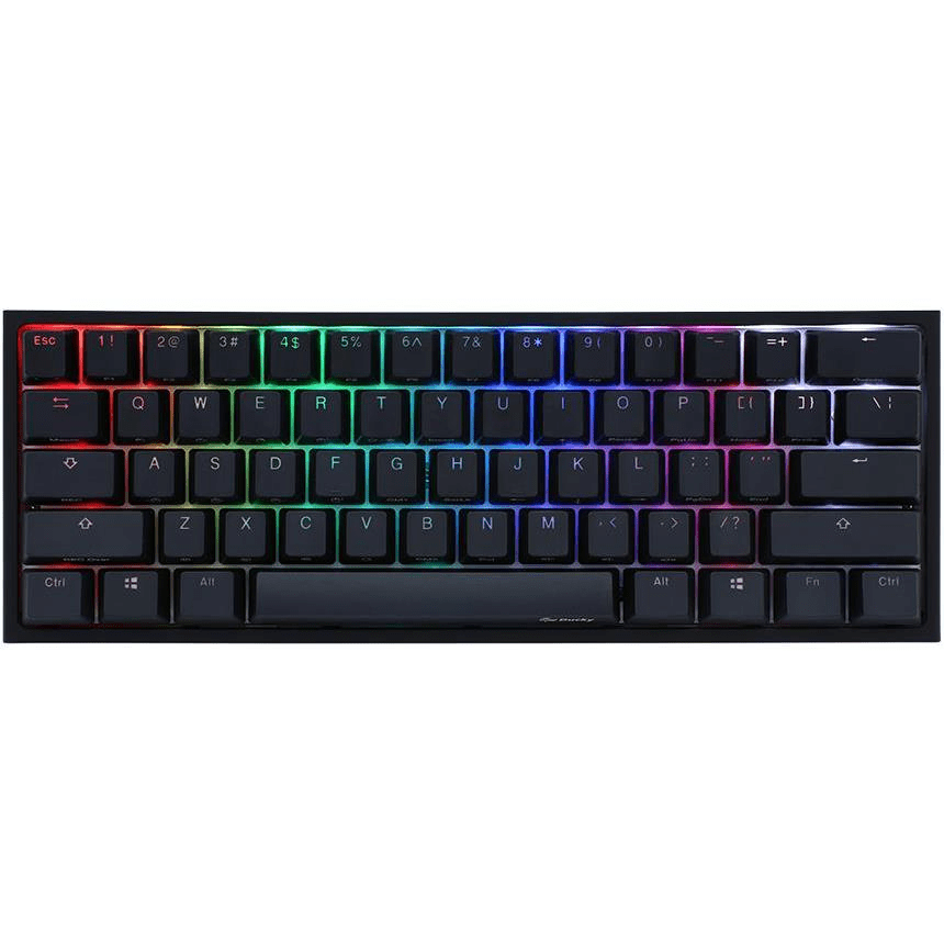 Ducky One 2 Pro Mini 60 Cherry MX Blue Clicky Mechanical Wired Gaming Keyboard – Black DKON2061ST-CUSPDAZT2