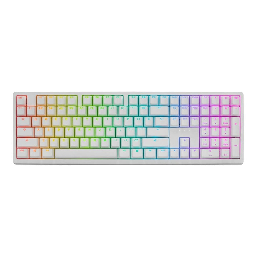 Ducky Zero 6108 Wireless RGB Gaming Keyboard White with Cherry MX2A Speed Silver Linear Switches