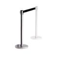 Parrot Retractable Chrome Queue Barrier with Black Belt 910x320mm DP9132