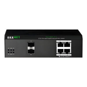 DuxNet 6-Port Gigabit L2 Cloud Managed Industrial PoE Switch DUX104GPS-2F-IS-C