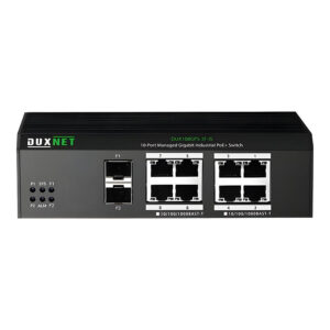 DuxNet 10-Port Gigabit L2 Cloud Managed Industrial PoE Switch DUX108GPS-2F-IS-C