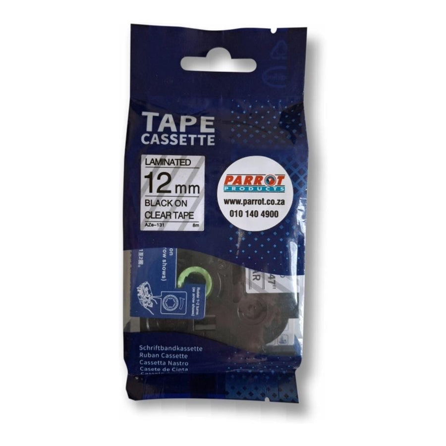Parrot E1000pro Label Tape – Black on Clear E1000PRO-BC