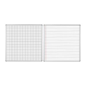 Parrot Educational Board Magnetic Whiteboard 1220x1210mm Squares and Lines Swing Leaf Option B ED4352