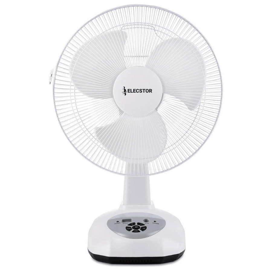 Elecstor 12-inch Rechargeable Desk Fan – White ELE-S012