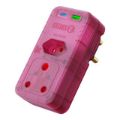 Ellies 2-Way High Surge Adaptor with PD20W USB-C and USB Slots Red ELL-8503-RD