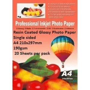 E-Box Resin Coated A4 Glossy Photo Paper Single Sided 20-sheet ERCGS-190GSM-20
