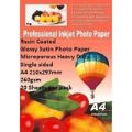 E-Box Resin Coated A4 Heavy Duty Glossy Satin Photo Paper Single Sided 20-sheet ERCGSS-260GSM-20