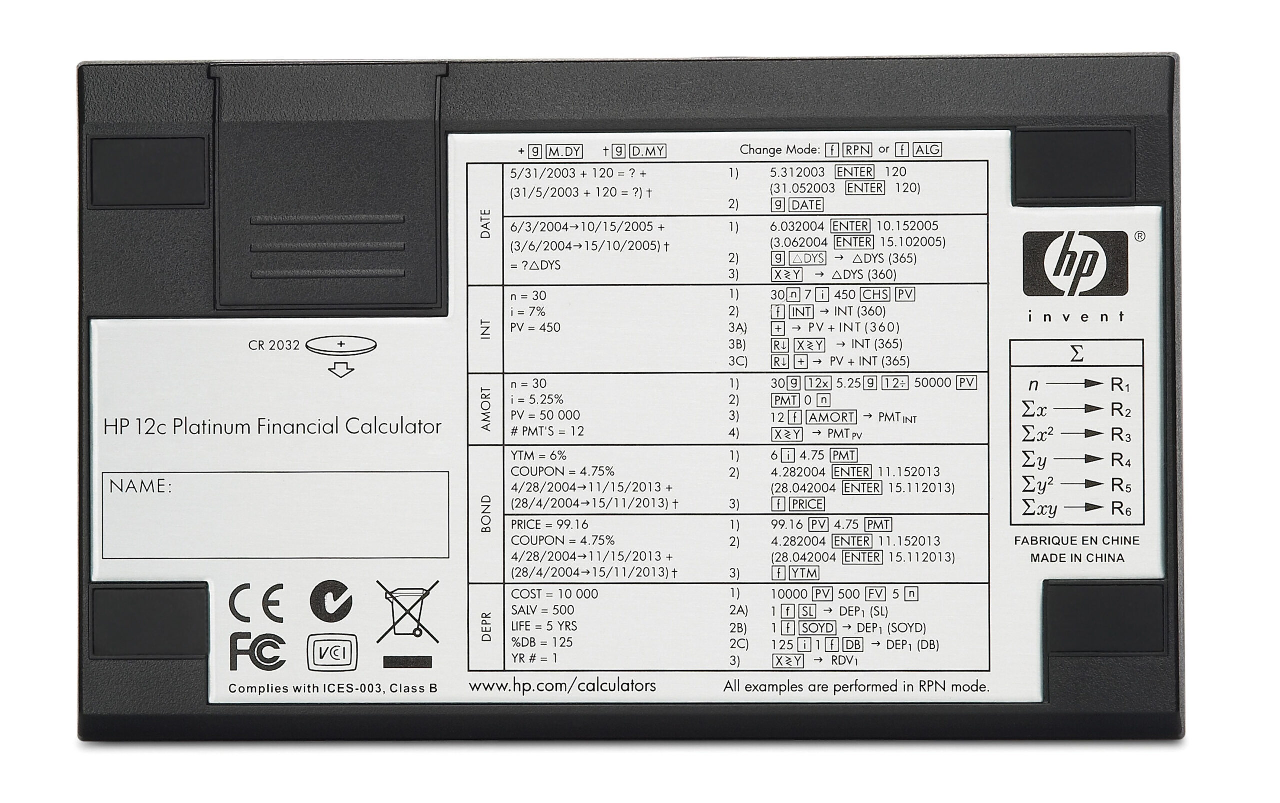 HP 12c Desktop Calculator Black F2231AA - Image 3