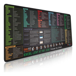 Everfurn Excel Hot Keys Large Desk Mat FD-OD-AC-04-BLK