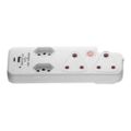 Ellies 4-Way Medium Surge Adaptor with Type C + USB White FEA6S