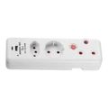 Ellies 3-Way Medium Surge Adaptor Schuko with Type-C and USB White FEA8S