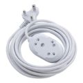 Ellies 3m Back to Back Heavy Duty Extension Lead White FEHBW2X/3WJ