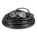Ellies 20m Side by Side Light Duty Extension Lead Black FELBW2X/20B