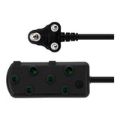 Ellies 3m Side-by-Side Light-Duty Extension Lead Black FELBW2X/3B