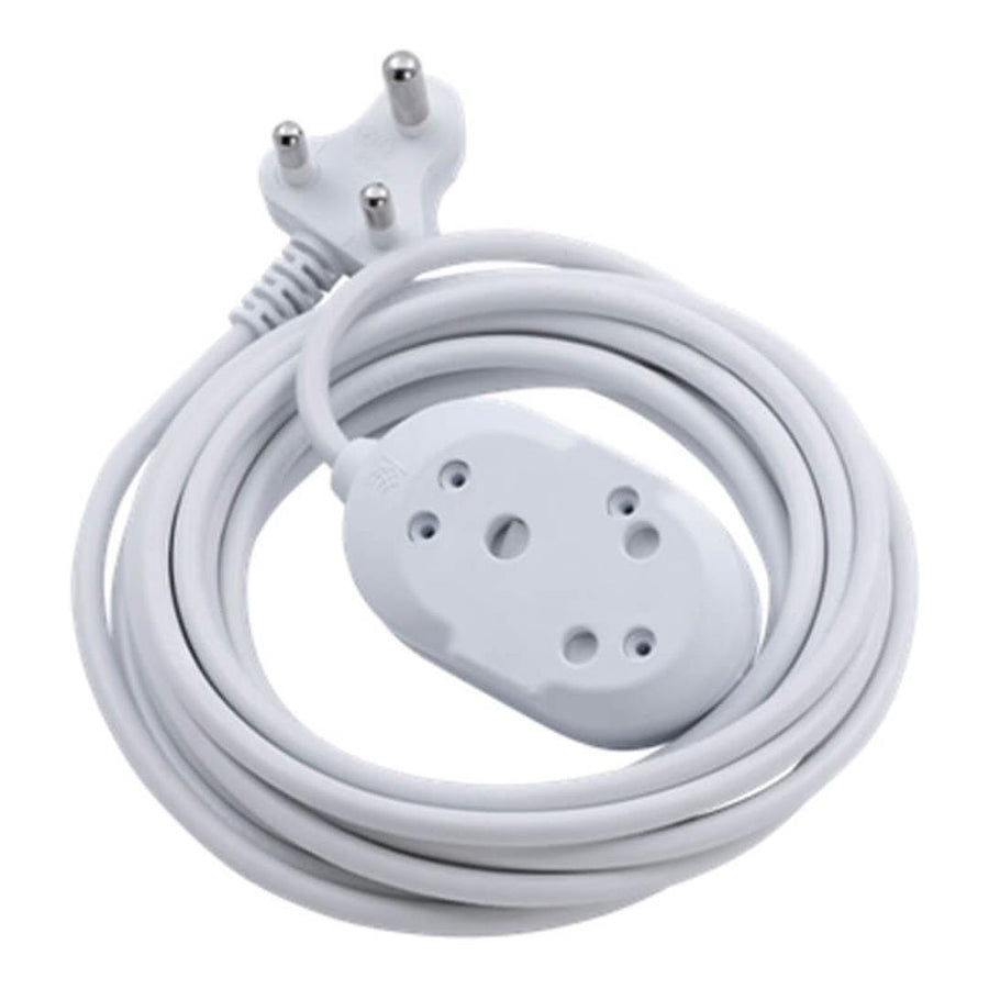 Ellies 5m Back to Back Light Duty Extension Lead White FELBW2X/5WJ