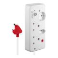 Ellies 0.5m 4-Way Medium Surge Multiplug with USB-A and C White FELP4S