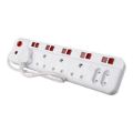 Ellies 6-Way Multiplug With Illuminated Switches White FEMS5IC