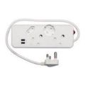 Ellies 4-Way Multiplug with USB-A Slots White FEMUSB4