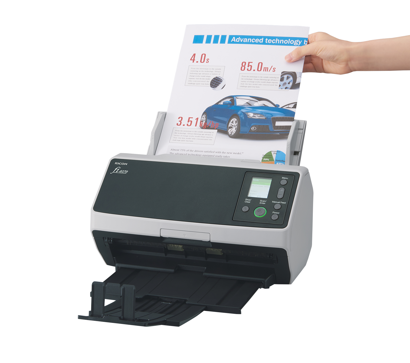 Ricoh fi-8170 A4 70ppm/140ipm Duplex ADF USB3.2 LED Desktop Workgroup Scanner -please purchase clover cable - Image 4