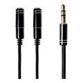 Gizzu 3-Pole Audio Splitter Cable - Black GAP35M2F