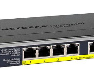 Netgear GS108PP Unmanaged Switch Gigabit Ethernet PoE Black GS108PP-100EUS