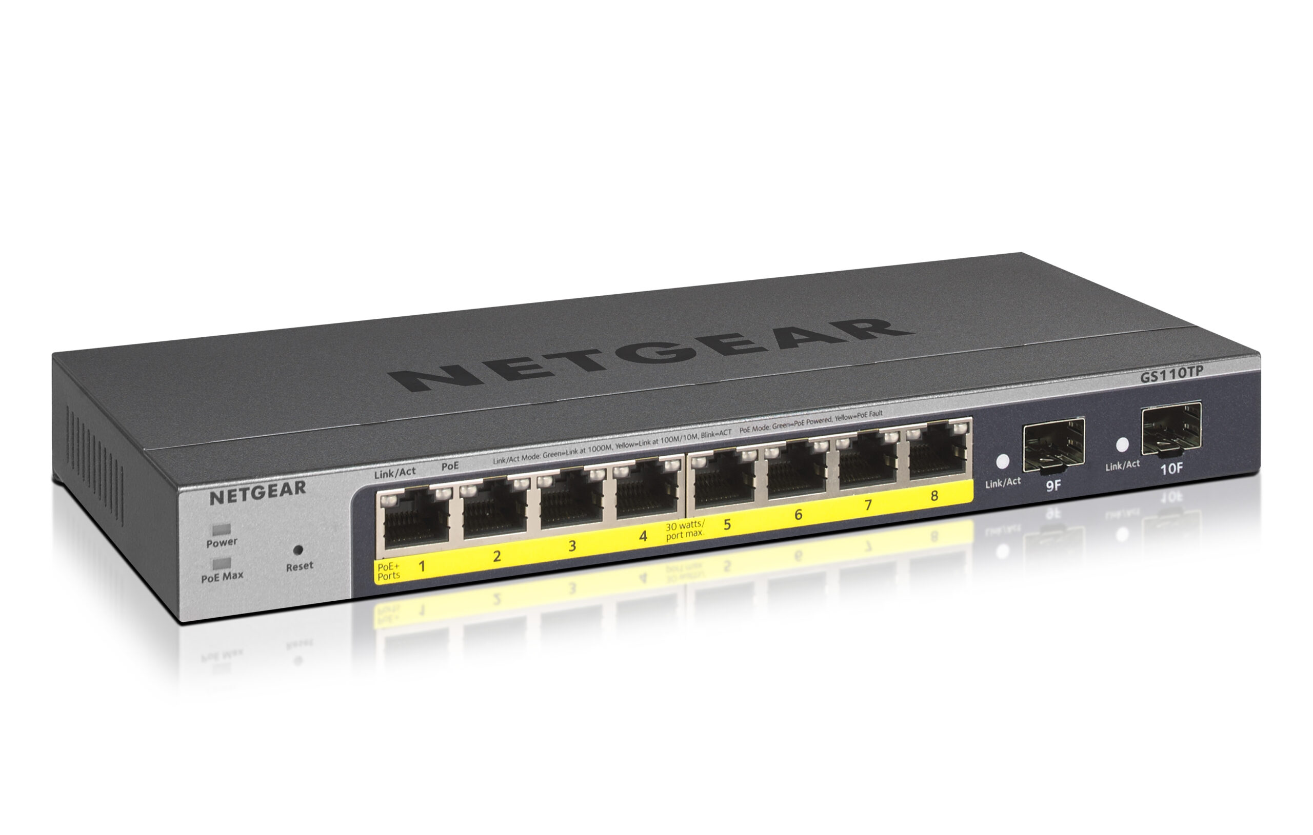 Netgear GS110TP Managed Switch L2/L3/L4 Gigabit Ethernet PoE Grey GS110TP-300EUS