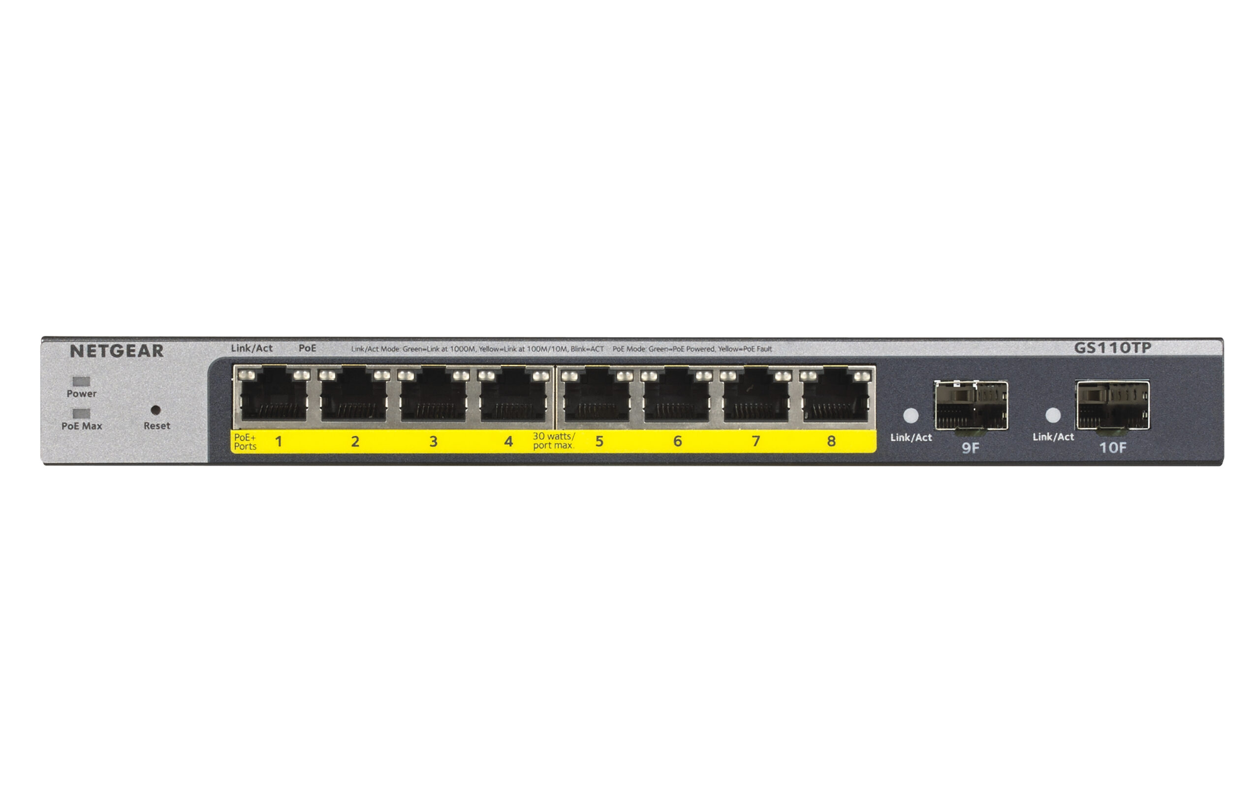 Netgear GS110TP Managed Switch L2/L3/L4 Gigabit Ethernet PoE Grey GS110TP-300EUS - Image 2