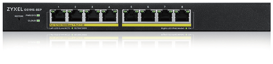 Zyxel GS1915-8EP L2 Gigabit Ethernet 10/100/1000 PoE Managed Switch GS1915-8EP-EU0101F