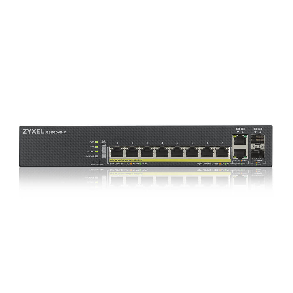 ZyXEL GS1920-8HPV2 Managed Switch Gigabit Ethernet PoE Black GS1920-8HPV2-EU0101F - Image 2