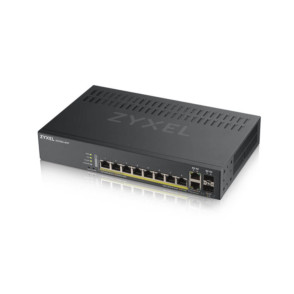 ZyXEL GS1920-8HPV2 Managed Switch Gigabit Ethernet PoE Black GS1920-8HPV2-EU0101F - Image 4