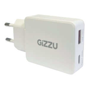Gizzu 65W 2-port GaN Wall Charger White GWCCU65W