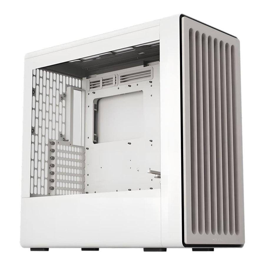 HAVN BF 360 Tempered Glass E-ATX Mid Tower Gaming PC Case White