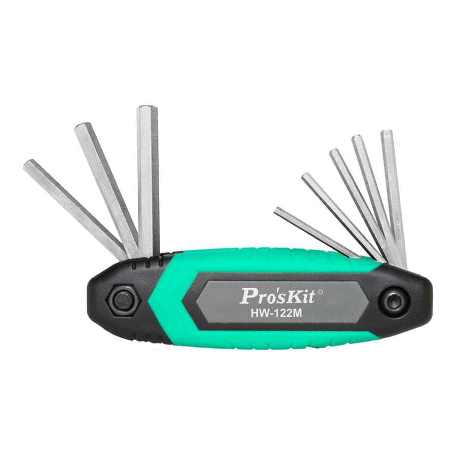 Pro’sKit Folding Type Metric 8-Piece Hex Key Set HW-122M