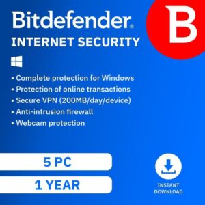 Bitdefender Internet Security 5 Device 1-Year Subscription Download | Promo Discounted License