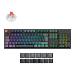 Keychron K10 QMK RGB Wireless Custom Mechanical Keyboard V.2 Super Red Switch Black K10X-H1