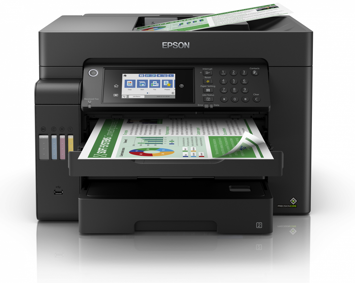 Epson 32ppm Mono 22ppm Colour A3+ Print Scan Copy Fax USB/USBHost Wi-Fi/Wi-FiDirect Ethernet AutoDuplexPrint&Scan ADF incl 1 set of ink - Image 2