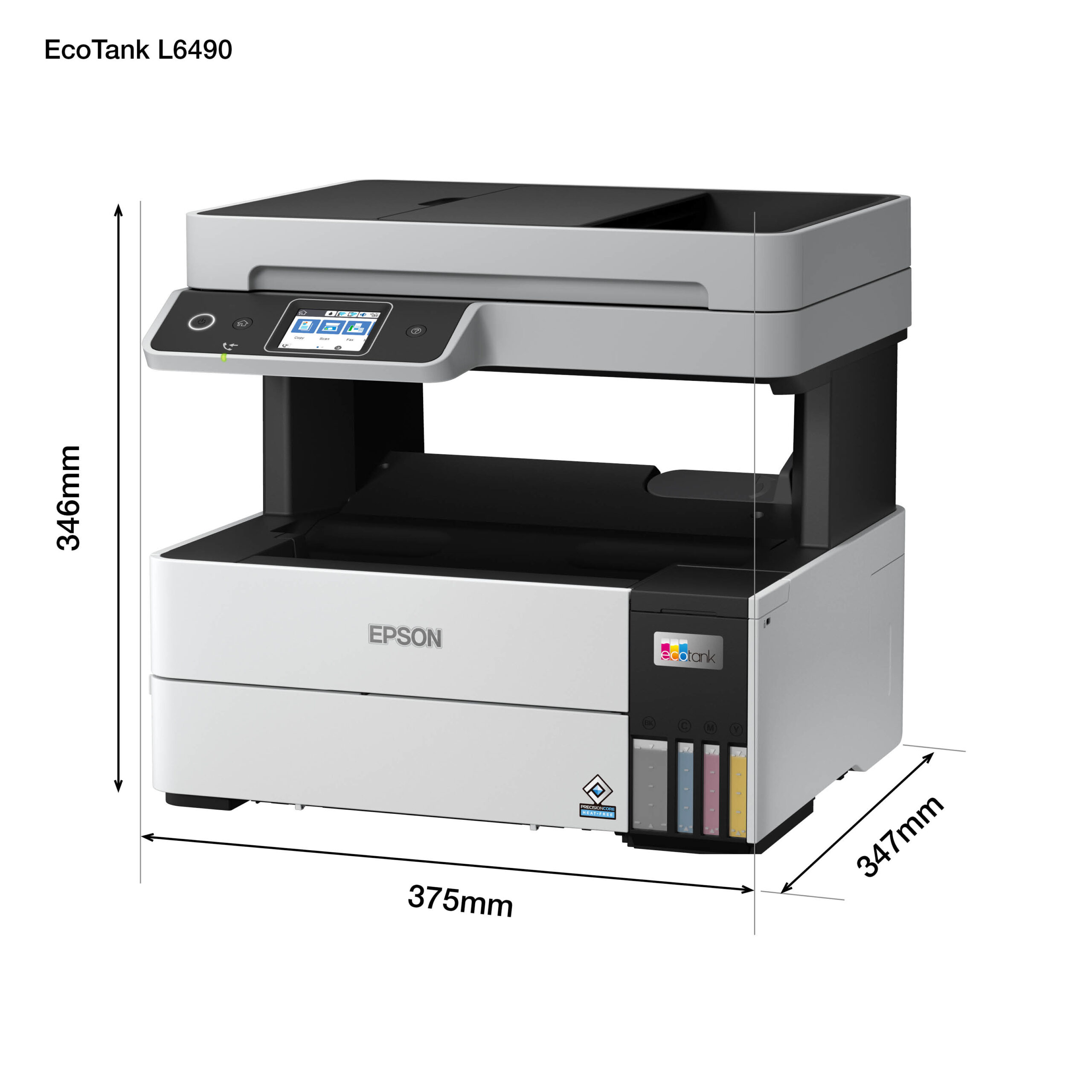 Epson 37ppm Mono 23ppm Colour A4 Print Scan Copy Fax USB Wi-Fi/Wi-FiDirect Ethernet AutoDuplexPrint ADF incl 1 set of ink (2 x Black) - Image 2