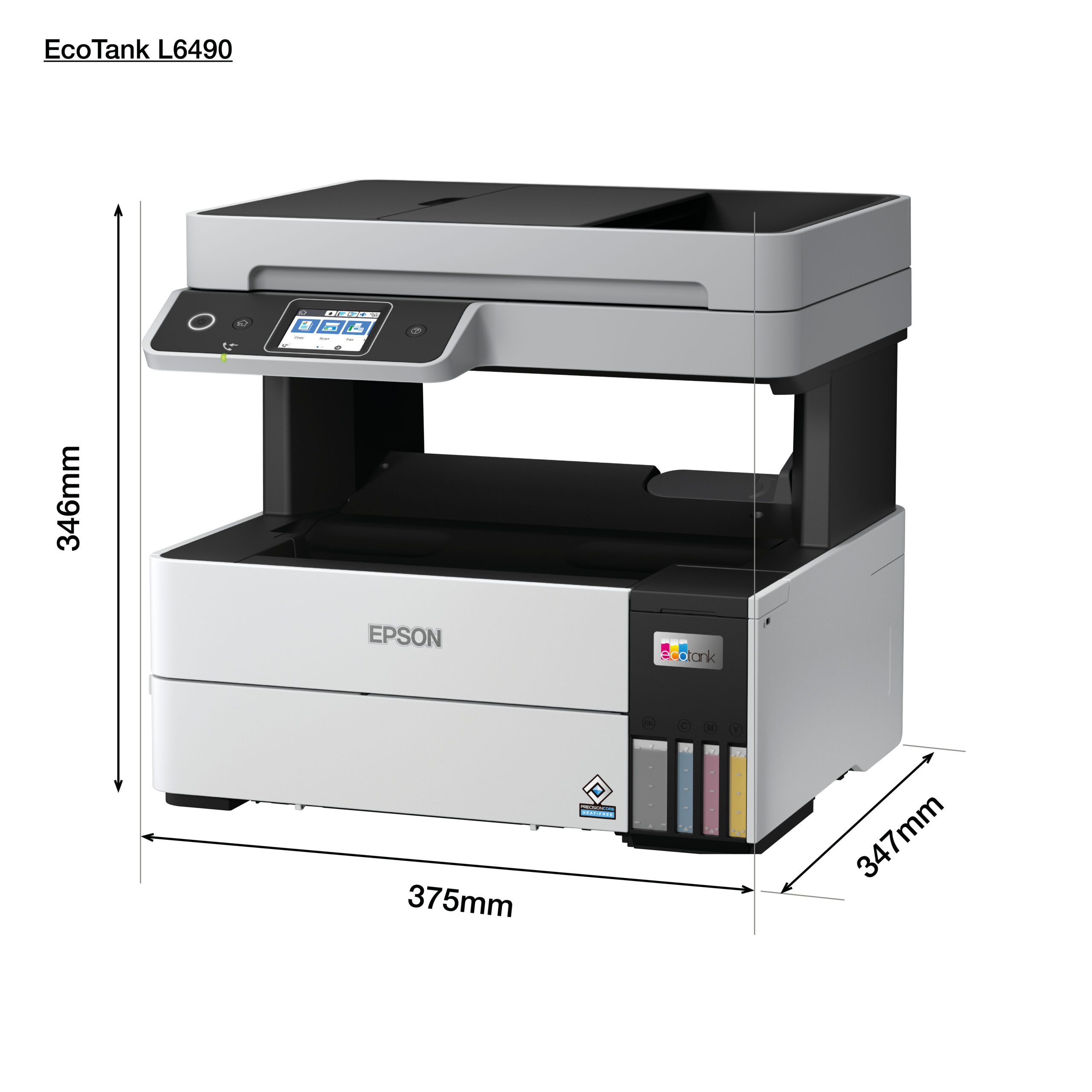 Epson 37ppm Mono 23ppm Colour A4 Print Scan Copy Fax USB Wi-Fi/Wi-FiDirect Ethernet AutoDuplexPrint ADF incl 1 set of ink (2 x Black) - Image 3