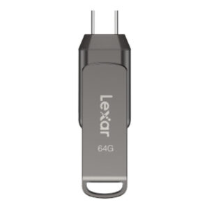 Lexar JumpDrive Dual Drive D400 64GB Type-C Flash Drive Grey LJDD400064G-BNQNG