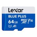 Lexar BLUE PLUS 64GB MicroSDXC Memory Card LMSBLPL064G-BNANG
