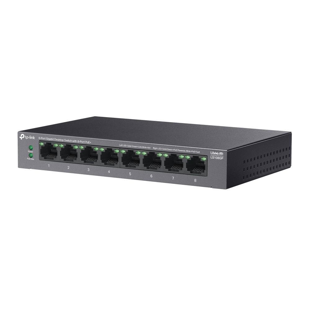 TP-Link LiteWave LS108GP 8-port GbE PoE+ Unmanaged Switch - Image 3