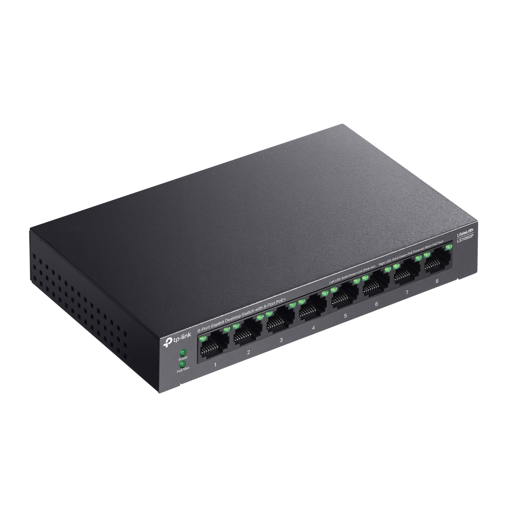 TP-Link LiteWave LS108GP 8-port GbE PoE+ Unmanaged Switch - Image 4