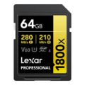 Lexar 1800x SD Professional 64GB SDXC Memory Card LSD1800064G-BNNNG
