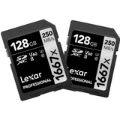 Lexar SD Professional 128GB 1667x SDXC Memory Card 2-pack LXSD1667P128TWIN