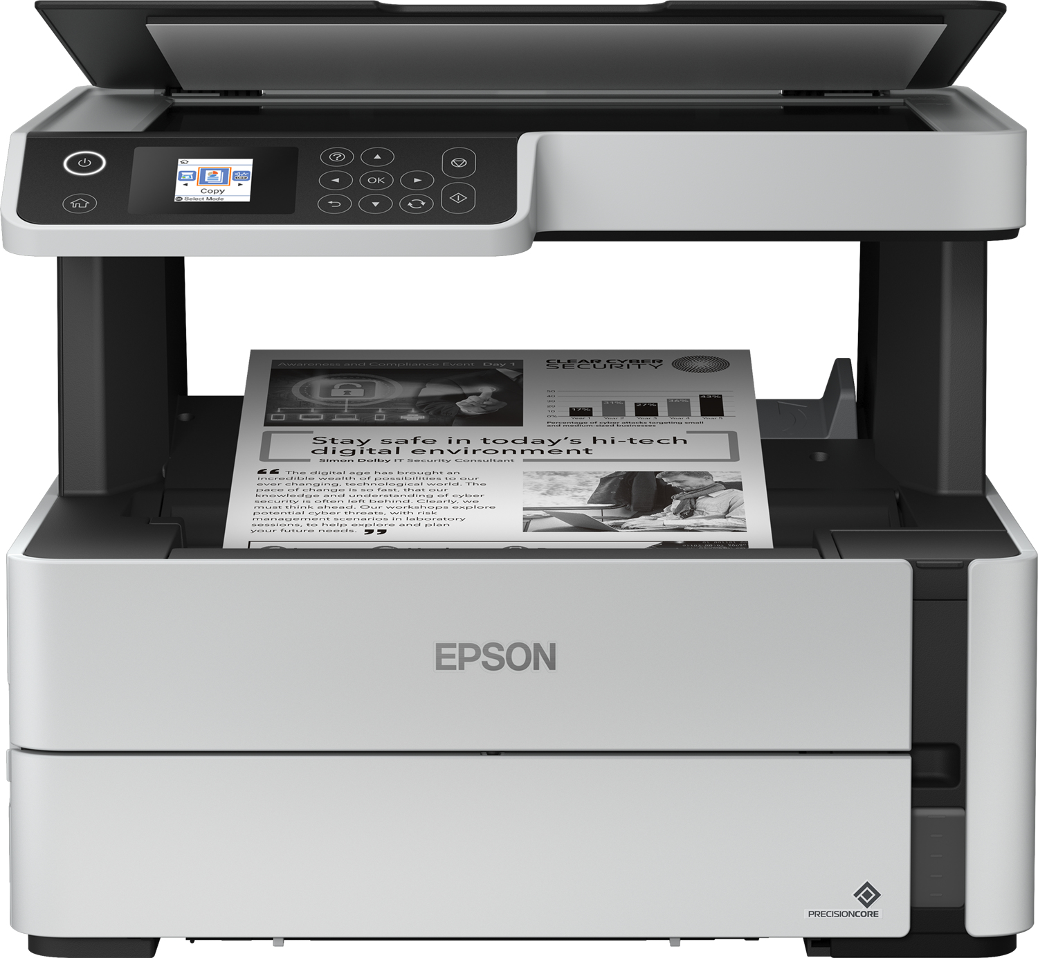 Epson 39ppm Mono A4 Print Scan Copy USB Wired Wireless WiFi Direct Ethernet Duplex Print Only incl 2 ink bottles