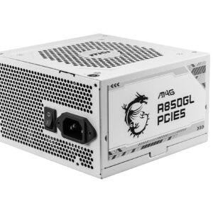 MSI MAG A850GL PCIE5 White 80 Plus Gold 850W 24-pin ATX Power Supply Unit